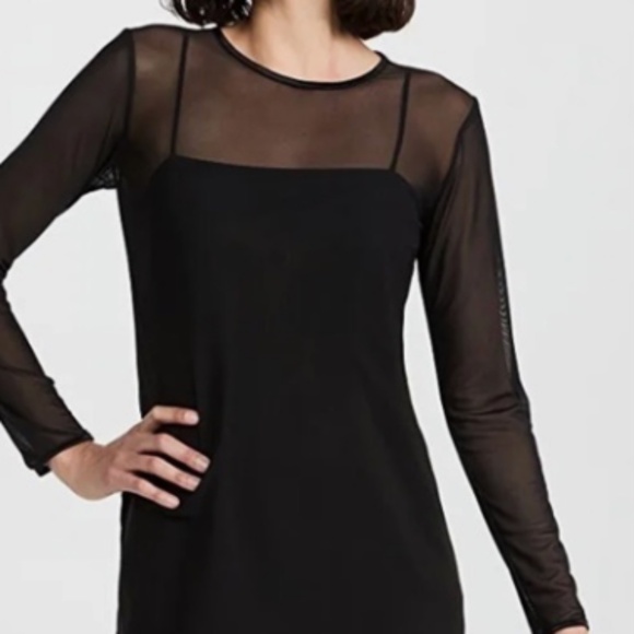 NWOT Amanda Prichard Black Mesh Overlay Mini Dress (Size M) - Picture 2 of 8